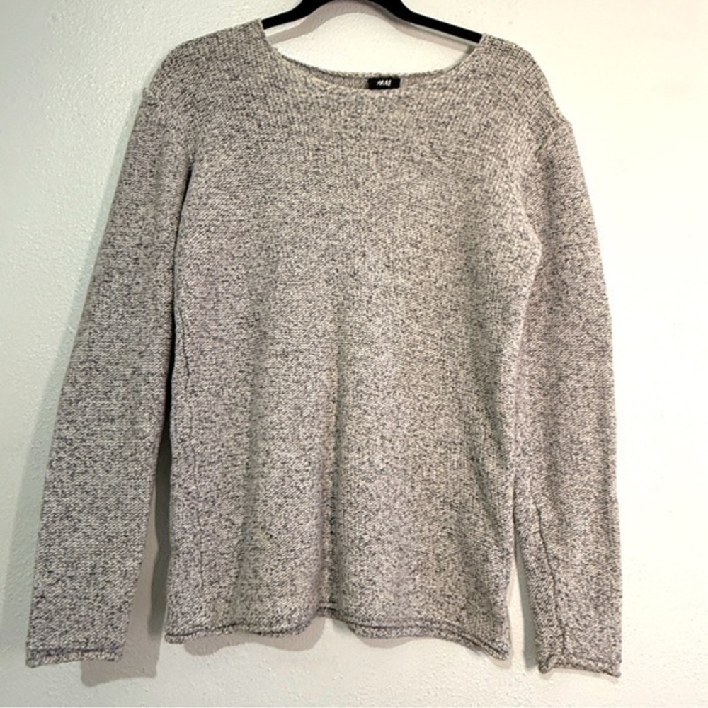 H&M Gray Knit 100% Cotton Sweater, Sz M.